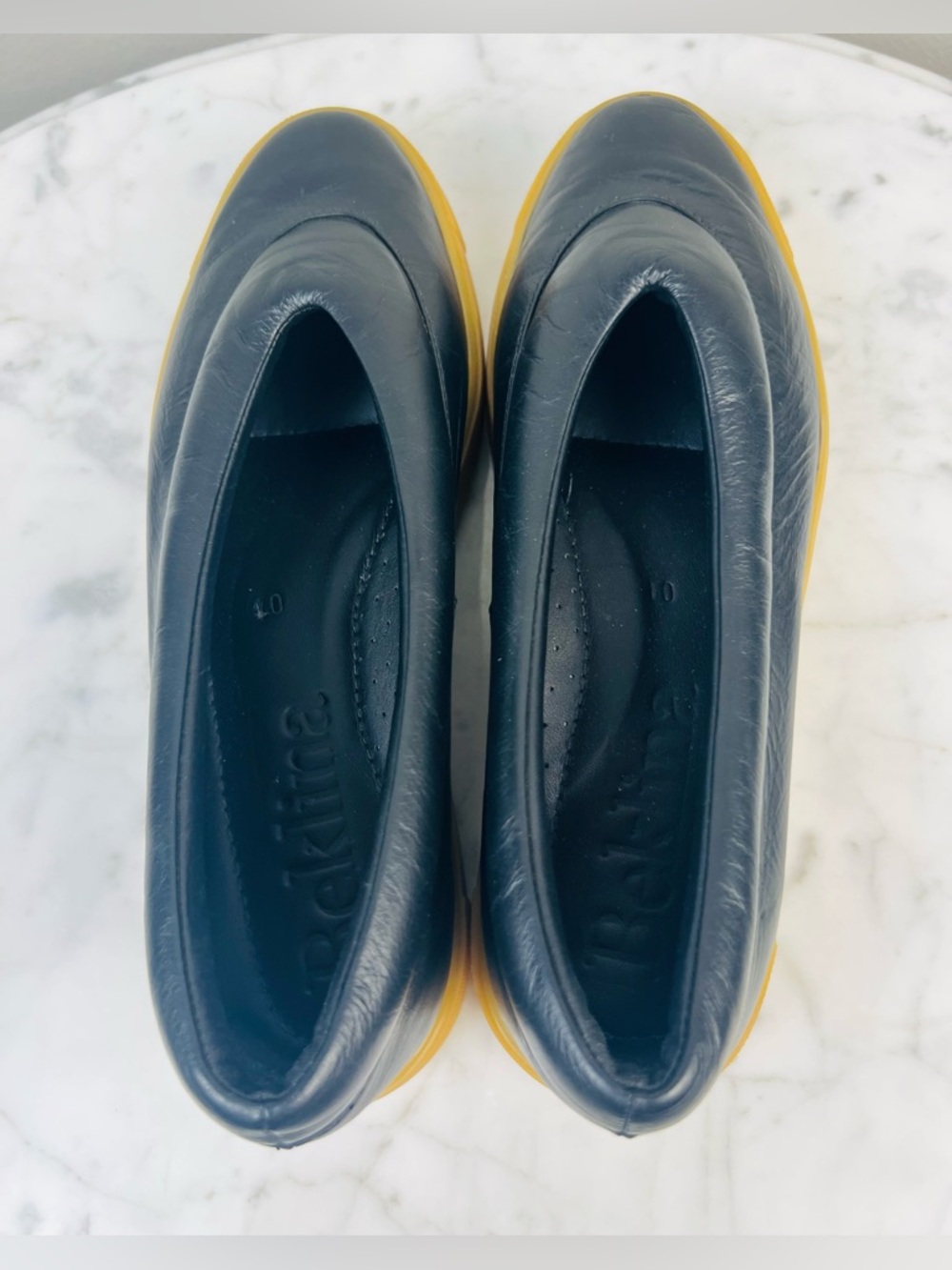 Beklina Margo Sneaker Flats – Black Leather with Gum Sole – Size 10 - Picture 6 of 14